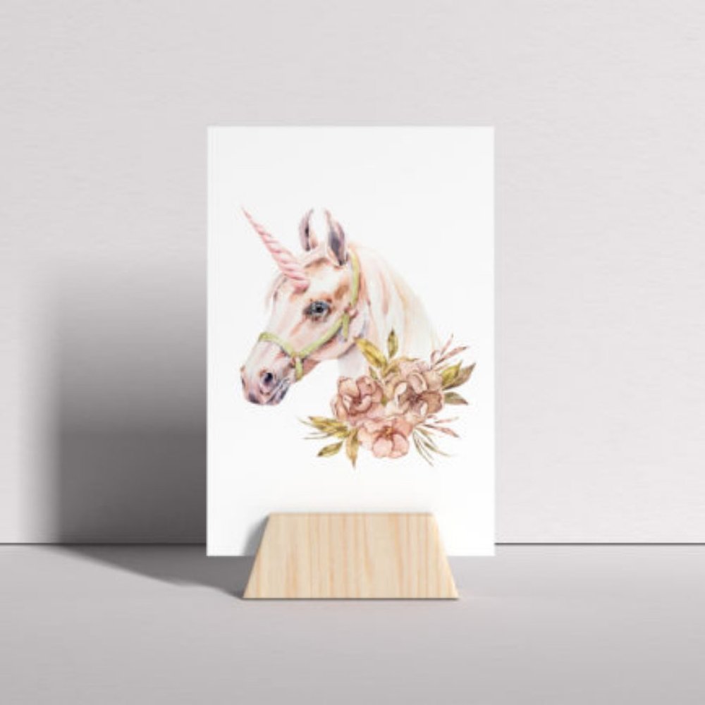 Neutral colored unicorn art print